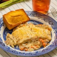 Oh My! Chicken Pot Pie W/Cornbread · A fan-favorite, this traditional dish starts with a buttery crust filled with juicy chicken,...