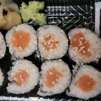 Salmon Roll · These items contain raw ingredients, consuming raw or undercooked meats, seafood, or eggs ma...