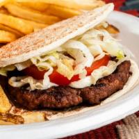 Greek Burger · Light and refreshing! 4 oz. fresh ground lamb and beef patty, spiced mildly with special sea...