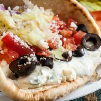 Steak Gyro · Fresh, never frozen, TENDER steak marinated in our special blend of spices, grilled to order...
