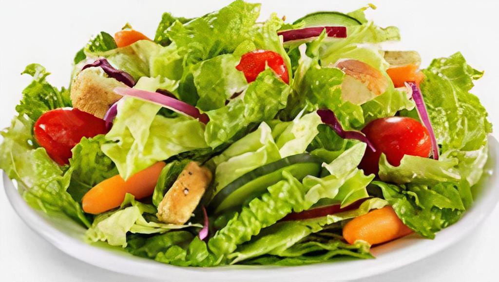Salad · Romaine lettuce with tomato, carrots, eggs with our homemade vinaigrette and mayonnaise.