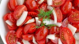 Tomato Salad · Mixed tomato salad with feta cheese, kalamata olives, herbs,lemon, and olive oil with deep f...