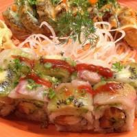 Shrimp Tempura Roll · Avocado, cucumber, scallions, and masago