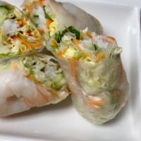Fresh Summer Rolls · Contains peanut.Shrimp or tofu with shredded lettuce, mint, carrots, cucumber and rice vermi...