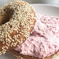 Toasted Bagel · Sliced & toasted with your choice of cream cheese