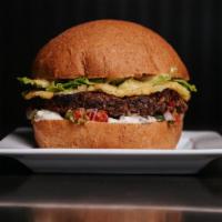 Bean Kahuna · Black Bean Patty, Pepper Jack Cheese, Grilled Pineapple, Red Onion, Lettuce, Tomato, Srirach...