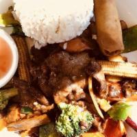 Hunan Beef · Served with steam rice.
Baby Corn, Broccoli, Water Chestnuts, Bamboo Shoots, Carrots, Straw ...