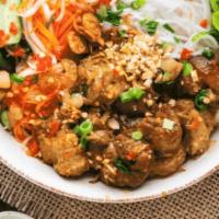 Vermicelli With Grilled Pork(Bun Thit Nuong) · Pork, vegetables and vermicelli