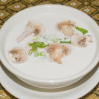 Tom Ka Kai Soup · Popular item. Chicken coconut soup with lemon grass and galanga, mushrooms, lime juice and c...