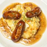 Bangers And Mash · Irish Sausages with Mashed Potatoes and
Guinness Beer Gravy.