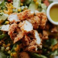 Commander Salad · An old favorite from Zinnie’s East - fried chicken, cherry tomatoes, sliced avocado, grilled...