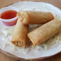 Mixed Veggies Spring Roll (3 Rolls) · Mixed veggies, onion, garlic, taro, carrots and glass noodles with a side of sweet chili sau...