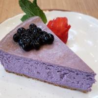 Okinawan Sweet Potato Cheesecake · Made in-house from real sweet potatoes from Okinawa, Japan. Includes boba with this dessert.