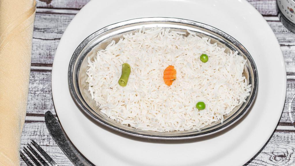 Rice · Long grain basmati rice.