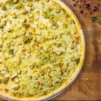 Pesto Pizza (12 Inch) (Medium) · A basil lovers fantasy with our homemade pesto sauce, chicken tomato and green peppers, and ...