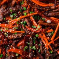 Shredded Beef Szechuan Style · Spicy.