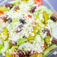 Greek Salad · lettuce / tomatos/cucumber/onion/pikles/black olive/feta cheese