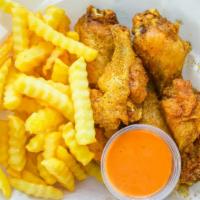 Party Wings · Party wings w/ fries and drink
choice only one  falover for 6 pc  wings