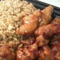 General Tso'S Sesame Chicken · Battered dark meat chicken, quick-fried in a sweet spicy sauce. White meat for an extra char...