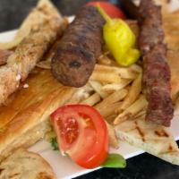 Opa Raleigh Platter For 2 · Served with a mixture of kababs (chicken-pork-beef) as well as baked spinach pie &  cheese p...