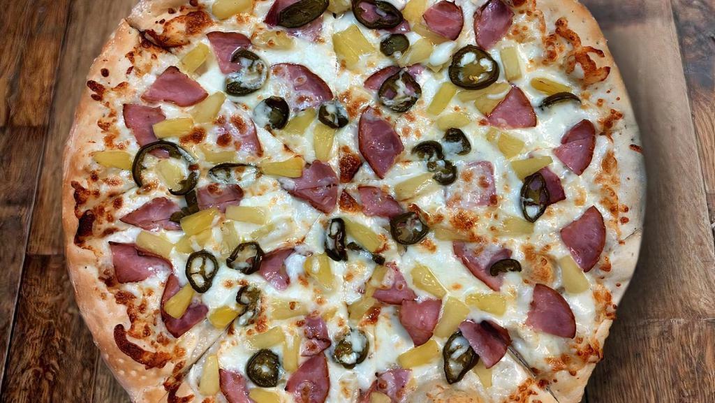 Hawaiian Pizza  · Canadian bacon, pineapple and extra cheese