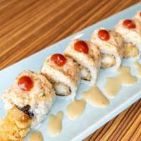 Butterfly Roll · Spicy. Jumbo shrimp, lump crab with spicy sauce.
