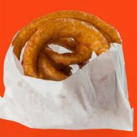 Signature Onion Rings · Beer-battered and fried to a crispy finish. Try them with our house-made Wimpy's sauce.