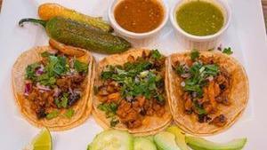 Al Pastor · Flour tortillas, additional cost. Don’t forget to askyour server for your favorite sauce!