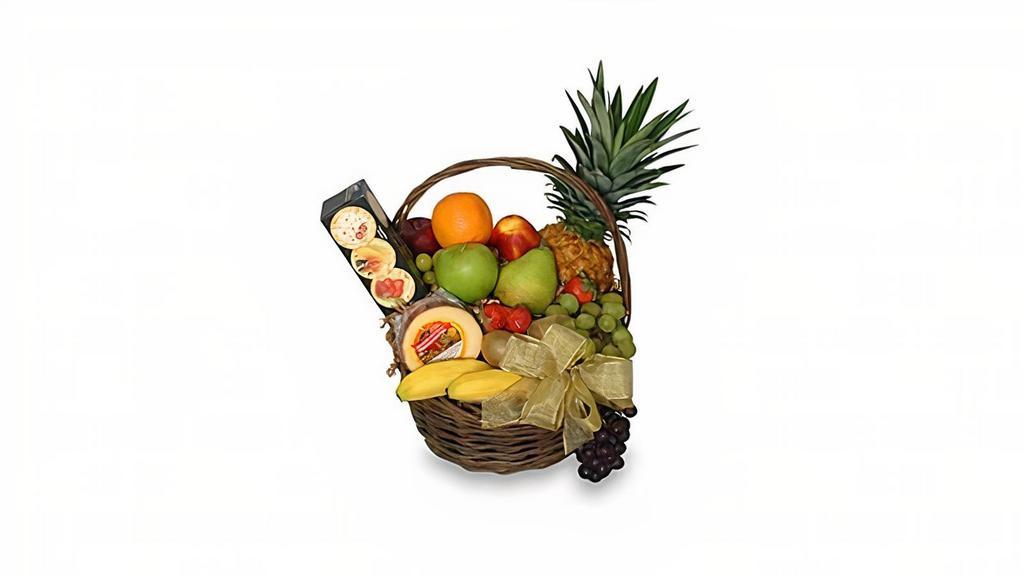 Gourmet Fruits And Chocolate Basket · Please remember that each selection is custom made and substitutions may be necessary. Your order will be produced as closely as possible to the picture.