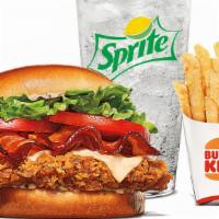 Bacon And Swiss Cheese Royal Crispy Chicken Sandwich Meal · 