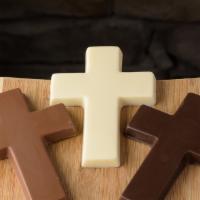 Solid Chocolate Cross · These solid chocolate cross in milk, white or dark chocolate.