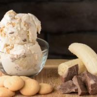 Who You Callin' Puddin? (1 Scoop) · Banana ice cream, Nilla wafers and milk chocolate.