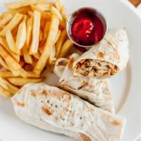 Shawarma Meal · Roasted chicken wrapped with homemade bread, garlic sauce, toasted on the grill, served with...