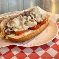 Philly Cheesesteak Sub · Marinated steak, white American cheese and onion.