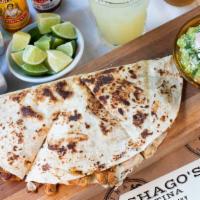 Quesadilla · Your choice of meat grilled with cheese pressed in a flour tortilla