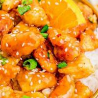 Mandarin Chicken (Special Luncheon) · Served with Fried Rice and Fried Wonton.