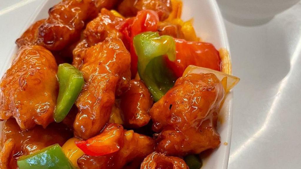 Sweet And Sour Chicken (Special Luncheon) · Served with Fried Rice and Fried Wonton.