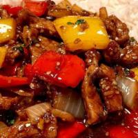 Pepper Steak (Special Luncheon) · Served with Fried Rice and Fried Wonton.