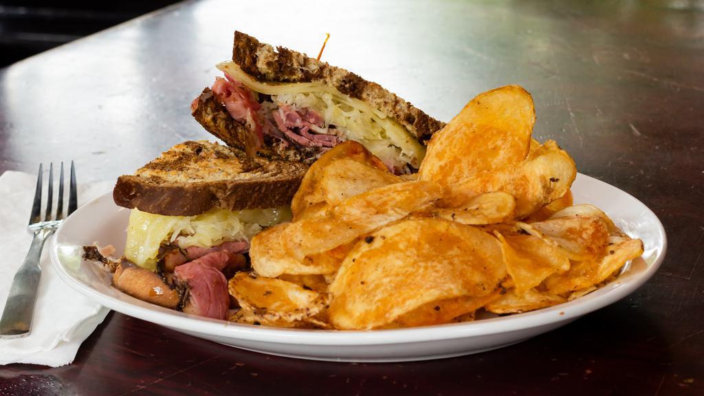 The Baron’S Classic Reuben · Pastrami and swiss cheese, sauerkraut with choice of Thousand island, or hot mustard, served on marble rye or sourdough.