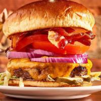 American Burger · All the way with classic cheddar or betty’s pimento
