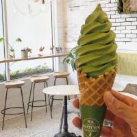 Soft Serve · Your choice of Matcha, Hojicha, Vanilla or a Seasonal Soft Serve in a freshly Baked Waffle C...