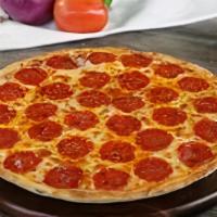 Vegan Pepperoni Pizza · made with our signature vegan red sauce, signature vegan cheese, and vegan pepperoni