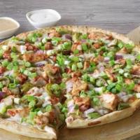 Vegan Manchurian Pizza · made with our signature Manchurian sauce, vegan cheese, crisp red onions, fresh bell peppers...
