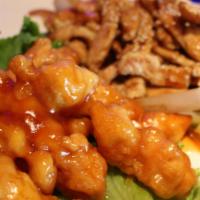 Dinner Combination · Choose two, tempura,  bang bang chicken, teriyaki chicken.