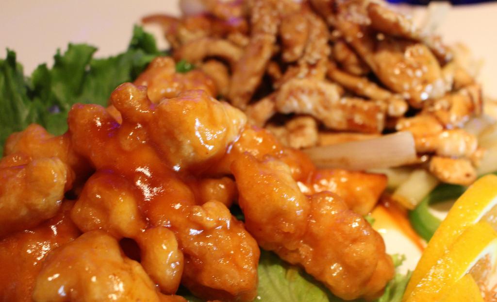 Dinner Combination · Choose two, tempura,  bang bang chicken, teriyaki chicken.