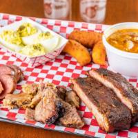 3 Meats, 2 Sides And Hushpuppies · 