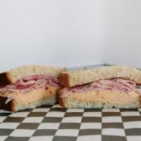 Simple Ham & Pimento Sandwich · Pimento with a touch of jalapeno, and pit smoked ham.