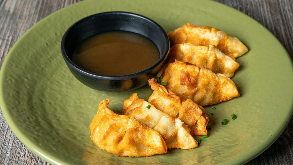 Fried Potstickers - Limited Time Only · Fried dumplings with pork and chicken blend filling, served with ponzu dipping sauce.