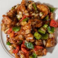 General Tso'S Chicken · Hot or Mild. Fresh boneless chicken, stir-fried with green pepper, green onion, Spanish onio...