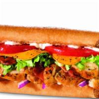 Mesquite Chicken Sandwich · With bacon, Cheddar, lettuce, tomatoes, onions, and ranch.